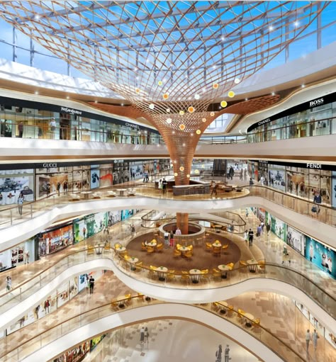 Shopping Center Architecture, Mall Aesthetic, Mall Interior, Shopping Mall Interior, Shopping Mall Design, Atrium Design, Shopping Mall Architecture, Mall Design, Astuces Diy