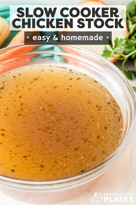 Chicken Stock In Crockpot, Rotisserie Chicken Bone Broth Crockpot, Slow Cooker Turkey Stock, Slow Cooker Chicken Stock, Chicken Stock Recipe Crock Pot, Chicken Stock Crock Pot, Crockpot Chicken Stock, Rotisserie Chicken Stock, Homemade Chicken Stock Crockpot