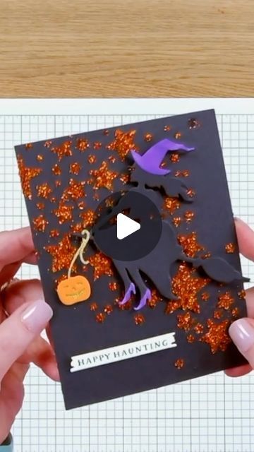 Spellbinders Paper Arts on Instagram: "Get your broomsticks ready for some spooktacular crafting! 👻 Watch as we brew up this wickedly fun Halloween card using TCW Black Modeling Paste, Orange Art Glitter, and the Star Bright Stencil. Top it off with the Witchin’ Heels die set from our Happy Haunting Collection—because no Halloween card is complete without a little witchy flair! 🔮🧹   Shop the products 🔗https://spellbinders.shop/13ig   #neverstopmaking #cardmaking #papercraft #halloweencrafts #halloweencards #stencil" Halloween Cards Diy, Happy Haunting, Modeling Paste, Halloween Card, Orange Art, Card Making Techniques, Halloween Cards, The Star, Halloween Crafts