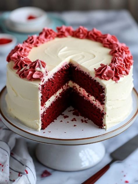 Red Velvet Cake Ingredients, Southern Red Velvet Cake, Cake Hacks, Kitchen Cookbook, Cake Business, Oreo Cake, Yummy Comfort Food, Gel Food Coloring, Pretty Birthday Cakes