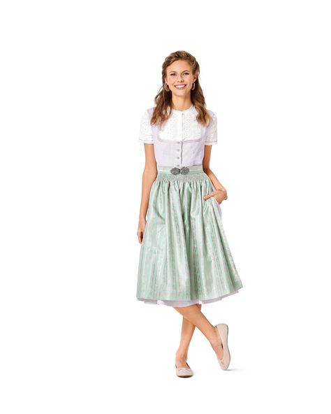 Burda Sewing Patterns, German Dress, Dirndl Blouse, Metal Dress, Burda Patterns, Dirndl Dress, Dress Blouse, Dressmaking Fabric, Womens Sewing Patterns