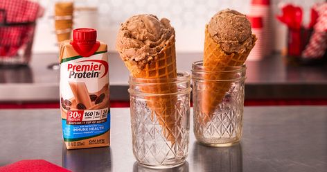 Dulce De Leche Ice Cream Recipe Berry Ice Cream Recipe, Mixed Berry Ice Cream, Chocolate Beet Cake, Berry Ice Cream, Waffle Cone Recipe, Protein Ice Cream Recipe, Protein Ice Cream Recipes, Premier Protein Shakes, Ice Cream Shake