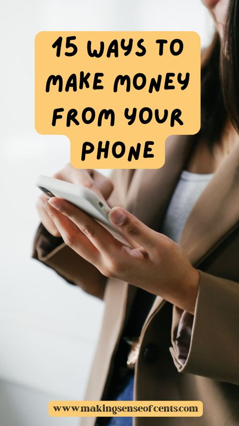 Check out this list of 15 ways to make money from your phone. Make Money From Your Phone, Reselling Business, Money Making Machine, Earn Extra Cash, Side Jobs, Language Lessons, Income Ideas, Online Surveys, Earn Cash