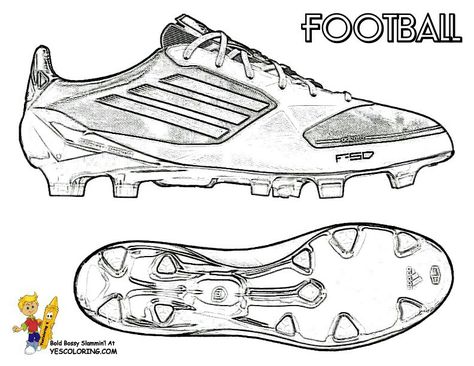 Football Coloring, Football Cakes, Football Coloring Pages, Shoe Tattoos, Pictures To Color, Football Drawing, Nike Football Boots, Logo Football, Shoe Sketches