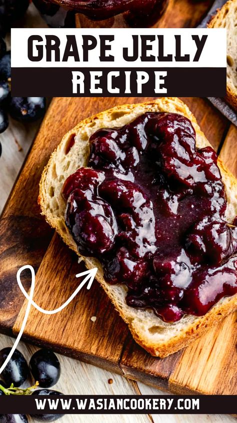 Grape Jelly Recipe - Wasian Cookery Best Grape Jelly Recipe, Grape Jelly Recipe, Homemade Grape Jelly, Homestead Food, Holidays Recipes, Cookie Recipes Oatmeal Raisin, Lime Pie Recipe, Grape Recipes, Homemade Jelly