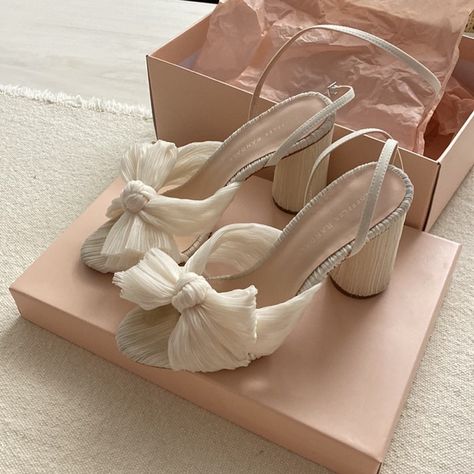 Loeffler Randall Camellia Pearl Pleated Bow Heel Pleated Bow Heels, Loeffler Randall Camellia, Engagement Dinner, Loeffler Randall Shoes, My Wedding Day, Bow Heels, Welcome To Our Wedding, Loeffler Randall, Wedding Guide