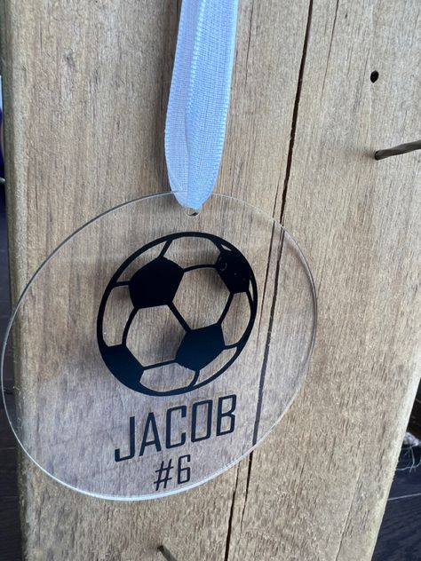 Wood Slice Magnets, Soccer Christmas, Soccer Decor, Clean Dirty Dishwasher Magnet, Art Display Kids, Soccer Stuff, Dishwasher Magnet, Engagement Ornaments, Look What I Made