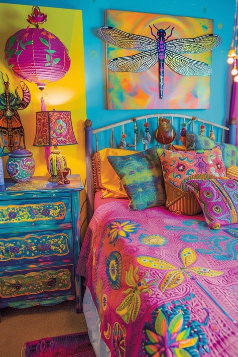 29 Dragon Fly Boho Style Bedroom Ideas 13 Boho Style Bedroom Ideas, Style Bedroom Ideas, Hippie House, Kid Decor, Magical Decor, Fantasy Bedroom, Tropical Bedrooms, Boho Style Bedroom, Dragonfly Decor