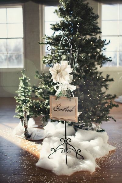 Ring in the New Year: Megan & Matt in Farmington, MO | Wedding Planning, Ideas & Etiquette | Bridal Guide Magazine Wedding Christmas Tree, Diy Fotokabine, Christmas Wedding Decorations, New Years Eve Weddings, Winter Wedding Decorations, December Wedding, Winter Wonderland Wedding, Winter Wedding Inspiration, Wonderland Wedding