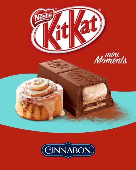 3D Kitkat Cinnabon • Nestlé • UAE on Behance Nestle Cookies, Mars Chocolate, Art Packaging, Food Photoshoot, Birthday Treat, Chocolate Day, Chocolate Design, Food Graphic Design, Quick Bite