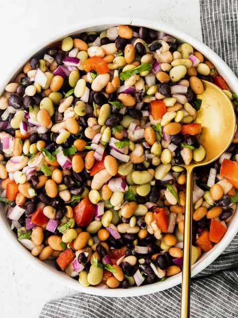 Simple Bean Salad, Best Bean Salad, Bean Protocol Recipes, Easy Bean Salad, Mediterranean Side Dishes, Three Bean Salad Recipe, Bean Salad Dressing, Bean Protocol, Bean Salad Healthy