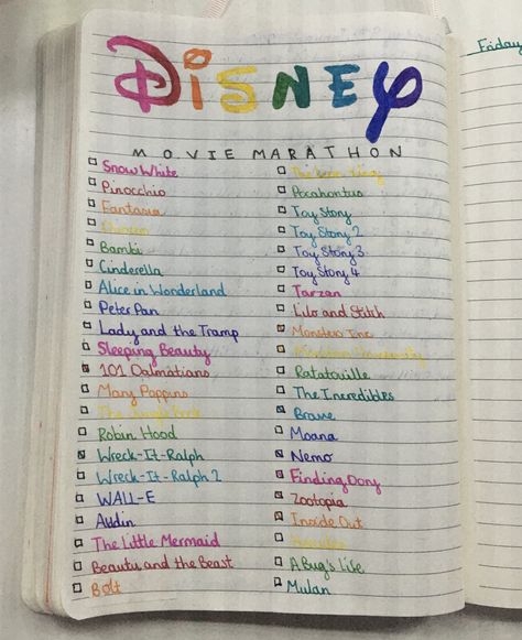 Movies Marathon List, Disney Movie Marathon List, Movie Marathon List, Movies Marathon, Bullet Journal Netflix, Halloween Movie Marathon, Disney Movie Marathon, Disney Movie Collection, Disney Movies List