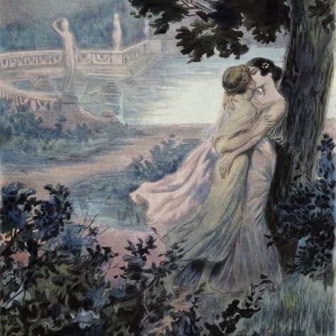 Lesbian Angel Art, Romance Era Painting, Sapphic Oil Painting, Classical Painting Wallpaper, Wlw Paintings, Wlw Aesthetic Kiss, Sapphic Aesthetic Art, Greek Goddess Aesthetic, Sapphic Art