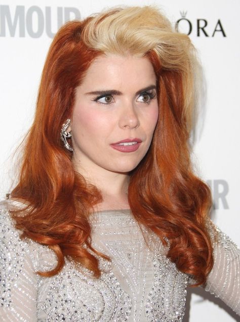 . Hair White Streak, Blonde Streak, Red Blonde Hair, Celebrity Wigs, Paloma Faith, Blonde Streaks, Rockabilly Hair, Hair White, Split Hair