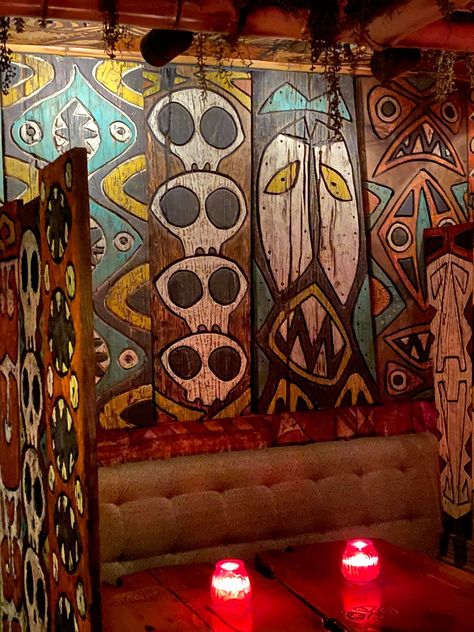 Horror Tiki Bar, Tiki Mural, Tiki Cabin, Tiki Halloween, Tornado Room, Tiki Backyard, Tiki Artwork, Tiki Pop, Outdoor Tiki Bar