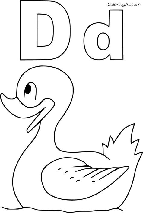 D Coloring Page, Fantasy Holidays, Mandala Animals, Letter D Crafts, Letter D Worksheet, D Is For Dog, Coloring Letters, Alphabet Letter Crafts, Kindergarten Coloring Pages