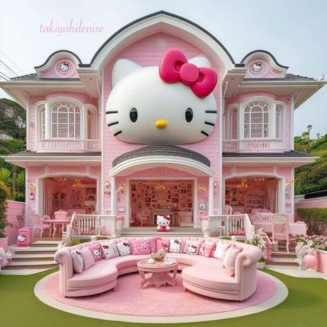 Hello Kitty Mansion, Hello Kitty Doll House, Kitty Ideas, Kitty House, Hello Kitty Decorations, Hello Kitty House, Hello Kitty Rooms, Kitty Accessories, Hello Kitty Accessories