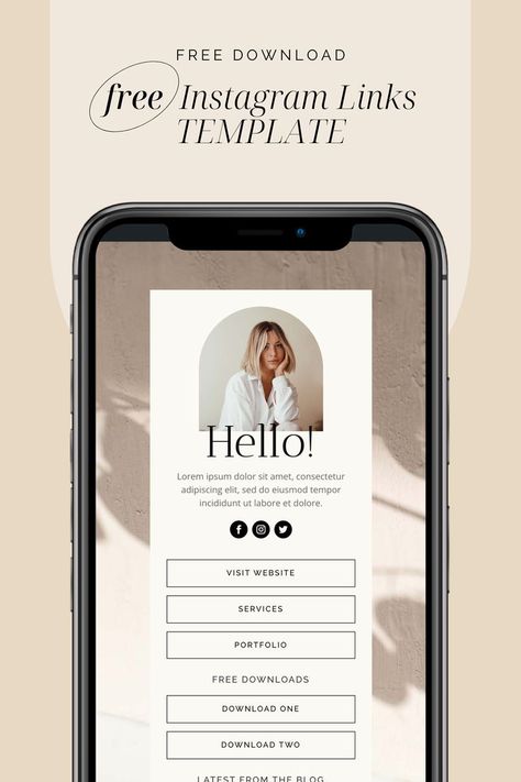 Instagram link in bio page template for wordpress divi builder - minimal design Link In Bio Page Design, Divi Website Design, Photographer Email Templates, Content Editing, Wordpress Template Design, Link In Bio Design, Squarespace Template For Bloggers, Divi Wordpress, Wedding Photographer Website Design