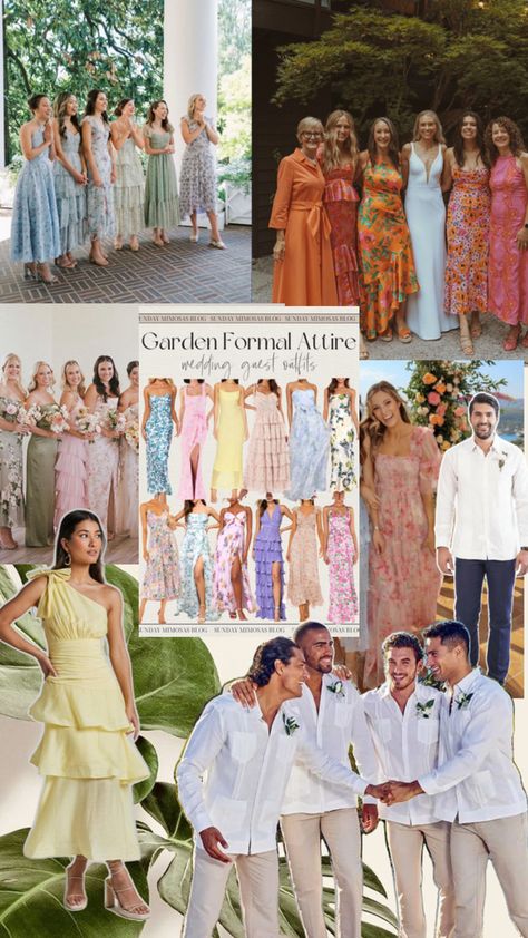 Garden wedding (semi formal) Formal Garden Wedding, Wedding Semi Formal, Wedding Dress Code, Garden Wedding Dress, Garden Wedding Dresses, Dress Code Wedding, Formal Garden, Formal Attire, Dress Code