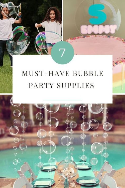 Are you ready to throw the most bubble-tastic party? You'll need more than just a bottle of soap and some wands - here are 7 must-have supplies for an unforgettable Bubble Party! Get ready for epic fun! 1st Birthday Bubble Theme, Bubbles Theme Birthday Party, Bubbles Birthday Party Theme, Bubble Theme Party, Bubble Bath Party, Diy Bubble Wand, Bubble Party Theme, Water Theme Birthday, Bubbles Birthday Party