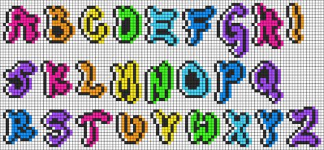 Graph Paper Letters Fonts, Pearler Bead Letters, Perler Bead Font Patterns, Perler Bead Patterns Letters, Perler Bead Letters Fonts, Perler Bead Alphabet Patterns, Perler Bead Name Sign, Perler Bead Letter Patterns, Pixel Art Writing