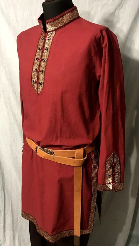 Medieval Men's Tunic, Long Shirt With Woven Ribbon Decoration, Larp, Fantasy, Archer - Etsy Fantasy Clothing Male, Fantasy Archer, Mens Tunic, Enchanted Christmas, Hair References, Ribbon Decoration, Clothing Male, Woven Ribbon, Ribbon Decorations