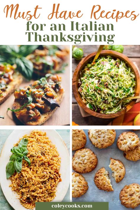 Must Have Recipes for an Italian Thanksgiving! Imagine a Thanksgiving dinner with a delightful Italian twist! Welcome to our guide for creating an unforgettable Italian Thanksgiving feast that will leave your guests asking for more. From savory starters to hearty mains and delectable desserts, we've got you covered on all the must-haves for your unforgettable Italian Thanksgiving. Greek Thanksgiving Dinner, Italian Themed Thanksgiving, Thanksgiving Recipes Italian, Traditional Italian Thanksgiving Dinner, Upscale Thanksgiving Dinner, Nontraditional Thanksgiving Recipes, Making Thanksgiving Special, Italian Thanksgiving Side Dishes, Food Network Thanksgiving Recipes