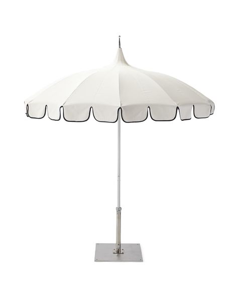 Outdoor Storage Bench, Summer Patio, Table Umbrella, Beautiful Patios, Serena And Lily, Serena & Lily, Outdoor Umbrella, Patio Umbrellas, Beach Chairs