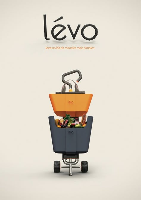 Levo - Multi Use Shopping Cart by Matheus Pinto & Fernando Ximenes Shopping Cart Design, Shoping Cart, Cart Design, Grocery Cart, Shopping Trolley, Industrial Design Sketch, Yanko Design, Transportation Design, Universal Design