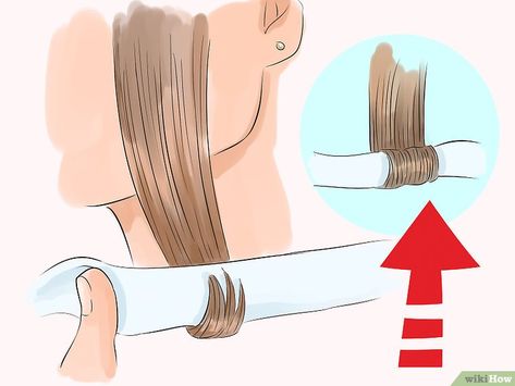 How to Curl Hair with Rags: 12 Steps (with Pictures) - wikiHow Rag Curls Tutorial, Wet Hair Overnight, Thick Frizzy Hair, Rag Curls, Diy Hair Hacks, How To Curl Hair, Curling Your Hair, Frizzy Hair Tips, Diy Hair Curlers