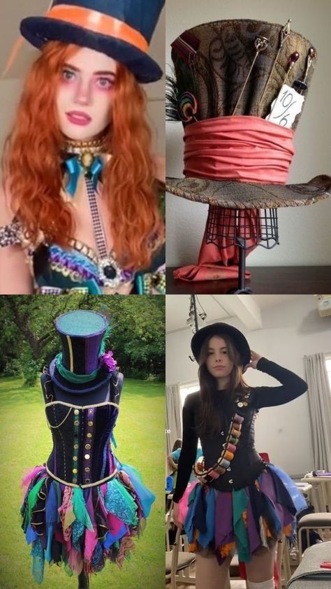 Mad Hatter Costume Female, Halloween Mad Hatter, Mad Hatter Outfit, Mad Hatter Halloween Costume, Mad Hatter Cosplay, Alice In Wonderland Outfit, Women Halloween Costume Ideas, Mad Hatter Costume, Classy Halloween Costumes