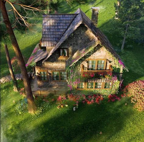 Casa Hobbit, Cottage Aesthetic, Fairytale Cottage, Casa Country, Storybook Cottage, Casas The Sims 4, Cottage In The Woods, Dream Cottage, Cottage Core Aesthetic