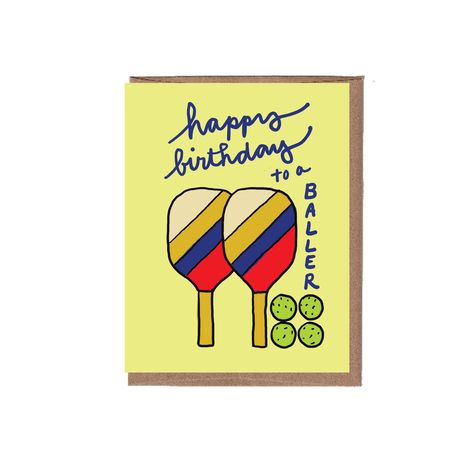 Pickleball Birthday, Tennis Birthday, 30th Birthday Cards, Collage Drawing, Pun Card, Birthday Captions, Handmade Birthday Cards, Happy Birthday Cards, Paper Cards