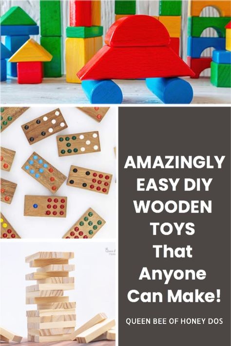 Timeless wooden toys that are amazingly easy to make! If you need a quick gift idea, check out these DIYs! #woodworking #DIY #toys #gifts Simple Wood Toys Diy, Wooden Toys For One Year Old, Wooden Toy Plans Free, Wood Toy Ideas, Diy Wooden Toys, Wood Toys Diy, Wood Kids Toys, Wooden Creations, Wooden Toys Diy