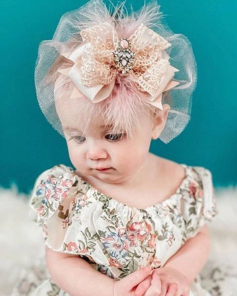 Baby Lace Headband, Fancy Birthday, Baby Lace, Baby Clips, Birthday Headband, Birthday Gold, Feather Headpiece, Toddler Hair Bows, Vintage Hair Clips