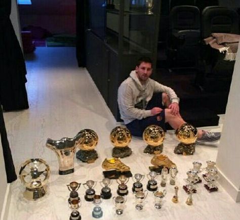 Messi with his trophies Messi With All His Trophies, Messi Trophies, Football News, Leo Messi, Lionel Messi, Fc Barcelona, Barcelona, Football, Google Search