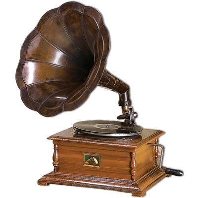 Gramophone Hmv Sideview Old Fashioned Record Player, Gramophone Record, Vintage Record Player, Brass Wood, Record Players, Vintage Records, Making Music, Music Players, Record Player