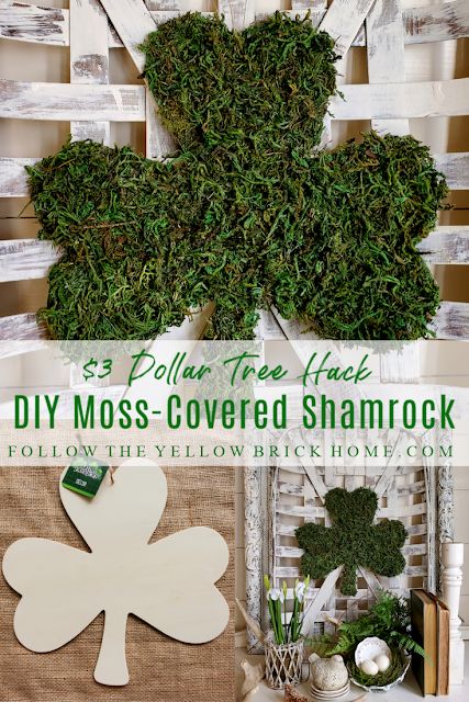 Easter Tree Diy, Sant Patrick, St Patricks Decorations, Diy Moss, Fete Saint Patrick, Diy Tree Decor, March Themes, Yellow Brick Home, St Patricks Crafts