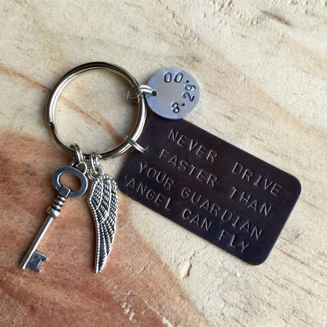 Drive Safe Keychain, Guardian Angel Gifts, 16 Gifts, Bday Gifts For Him, 16th Birthday Ideas, Graduation Keychain, Trending Christmas Gifts, Open When Letters, Birthday Surprise Boyfriend