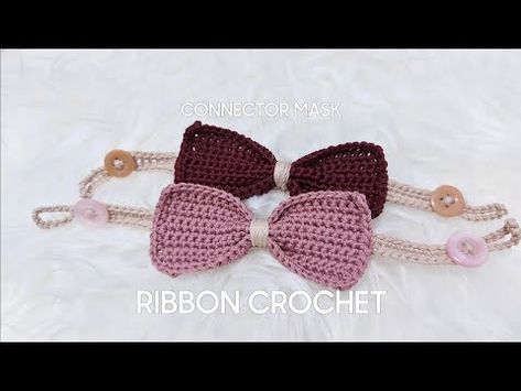 Ribbon Crochet, Crochet Things, Crochet Tutorial, Pita, Ribbon, Mask, Beads, Crochet