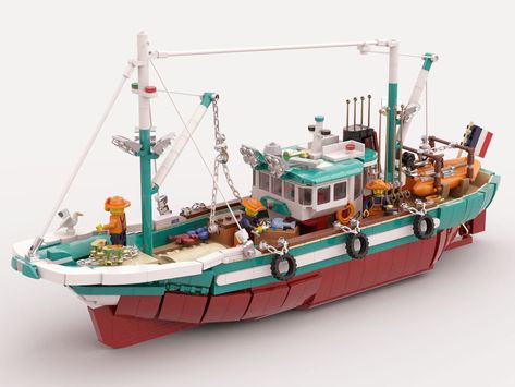 Plot Inspiration, Lego Boat, Lego Technic Sets, Fishing Rod Storage, Lego Vehicles, Lego Collection, Construction Lego, Lego Ship, Lego Modular