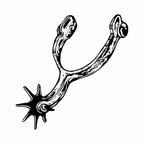 Boot Spurs Drawing, Boot Spur Tattoo, Western Tattoos American Traditional, Gothic Cowboy Tattoo, Gothic Western Tattoos, Cowboy Flash Sheet, Rodeo Tattoos Ideas, Western Snake Tattoo, Western Knee Tattoo