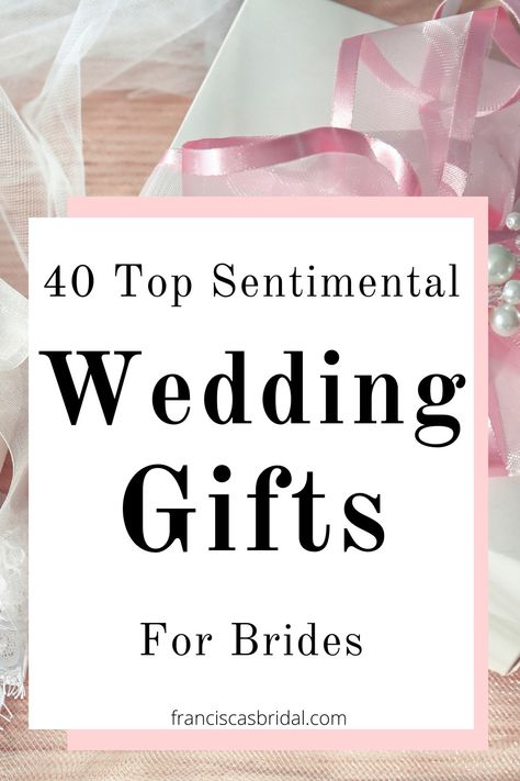 To help you decide on what you might want to buy the bride for her wedding gift, this list will give you 40 super cute wedding gift ideas that the bride will absolutely love! These wedding gift ideas will cover wedding day accessories, sentimental gifts, personalized gifts, jewelry gifts, gifts for the home, and bath & spa gifts! | Wedding registry | Wedding gift ideas | Wedding gifts for the bride | Wedding gifts for the bride and groom | Wedding gifts | Wedding gifts for bride | Gifts for the bride | Bridal gifts ideas| Wedding gift baskets | Wedding registry ideas unique | Wedding gift ideas for bride | Wedding gift ideas for couple | Diy Gifts For The Bride, Small Wedding Gifts For Bride, Bride Gift Day Of Wedding, Bride Wedding Day Gift, Groom To Bride Gift Wedding Day, Bride Personalized Gifts, Wedding Day Bride Gifts, Sentimental Wedding Gifts For Bride, Wedding Day Gifts For Bride