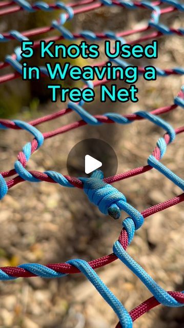 Paracord Net Diy, Paracord Hammock Diy, Diy Climbing Net, How To Make A Net Diy, Paracord Tree Net, Tree Net Diy, Diy Loft Net, Tree Net Hangout, Diy Tree Net