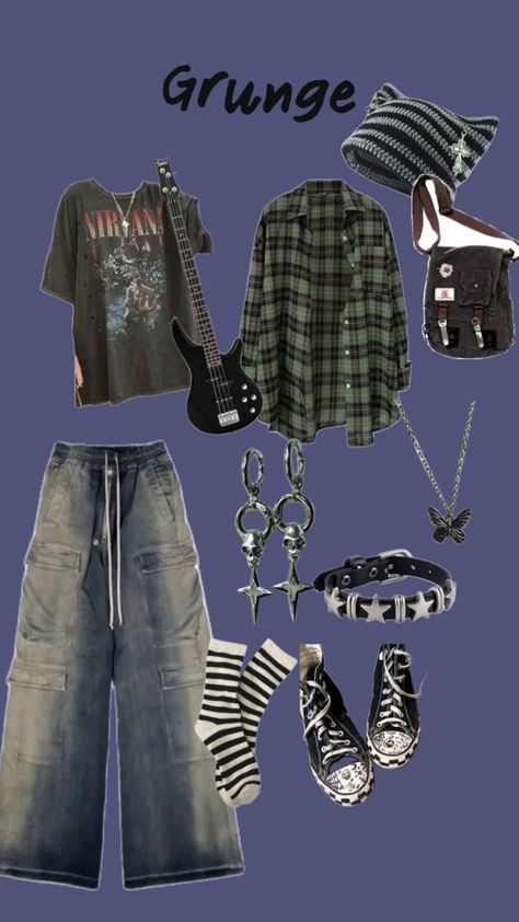 Bright Grunge Outfits, Grunge Stores, 80’s Grunge, Grunge Objects, Grunge Outfits 90s Vintage, Outfit Idea Grunge, Indie Grunge Aesthetic Outfits, Grunge Baggy Outfits, Colorful Grunge Outfits