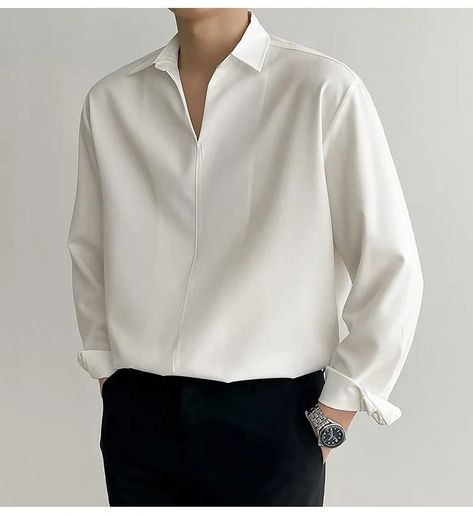 Spring Outfits Men, Spring Clothing, White Shirt Men, Mens Luxury, Collar Shirt, White Shirts, Casual Shirt, Neck Collar, Casual Shirts For Men