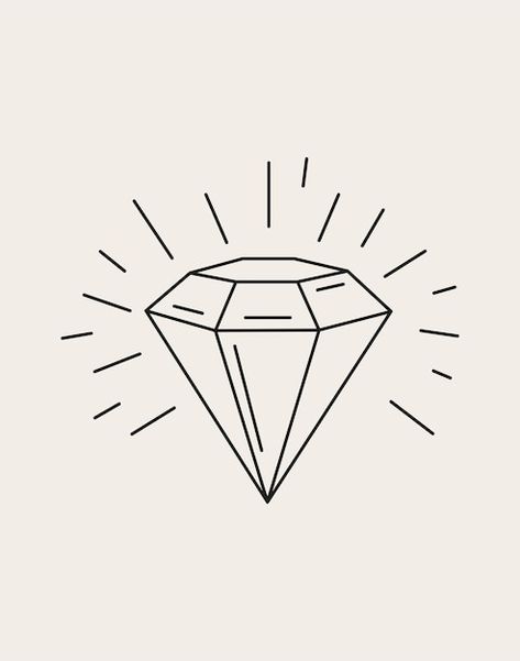 Diamond Line Drawing, Sparkling Logo Design, Diamonds Illustration, Stone Branding, Sparkle Drawing, Diamond Logo Design, Jewels Drawing, Sewing Business Logo, Jewelry Logo Ideas