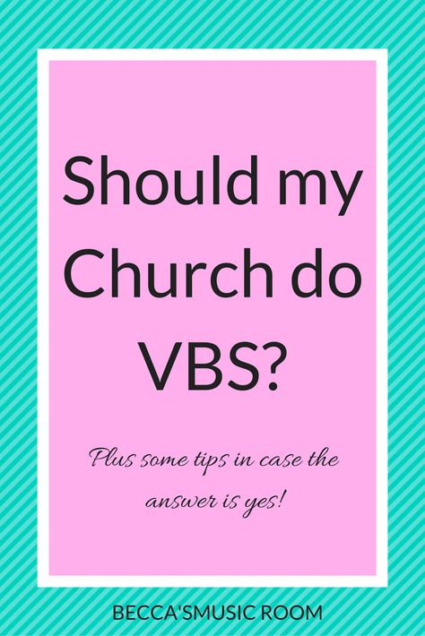 Should my church do VBS? Resources, tips, and questions to ask yourself about vacation Bible school! Becca's Music Room Vacation Bible School Themes, Kids Church Lessons, Questions To Ask Yourself, My Church, Object Lessons, Vacation Bible School, School Themes, Kids Church, Childrens Church