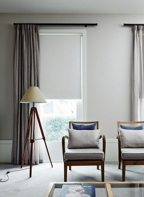 roller shades easily fit most of decor styles including the most contemporary and minimalist ones Window Treatments With Sheers, Bedroom Window Treatments, Window Treatments Bedroom, Plain Curtains, Bedroom Window, Custom Drapes, Bedroom Windows, Trendy Bedroom, Home Curtains