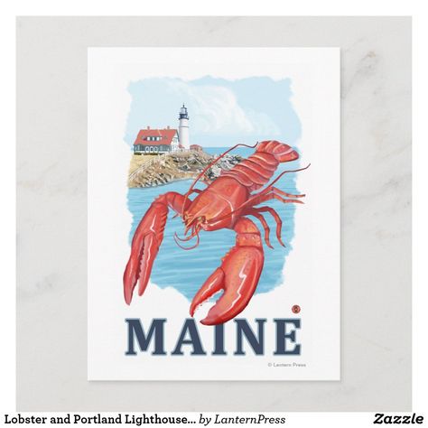 Maine Lighthouses, Lighthouse Art, Maine Lobster, Retro Travel Poster, Large Framed Prints, Scene Art, Light Houses, Hanging Art, Gift Basket